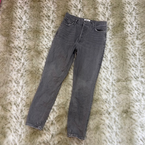 Agolde Gray Straight Leg Jeans Mid-Rise Casual - Picture 8 of 9